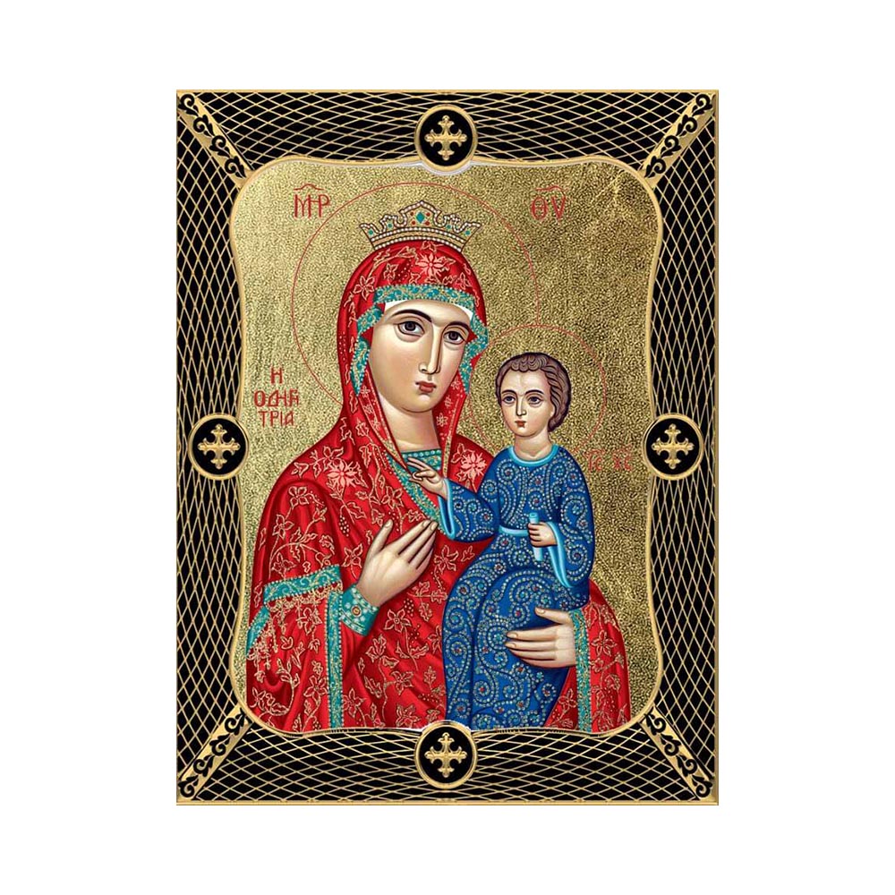 Virgin Mary Hodegetria with Grid Frame