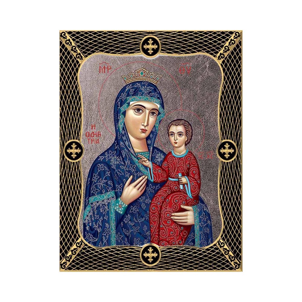 Virgin Mary Hodegetria with Grid Frame