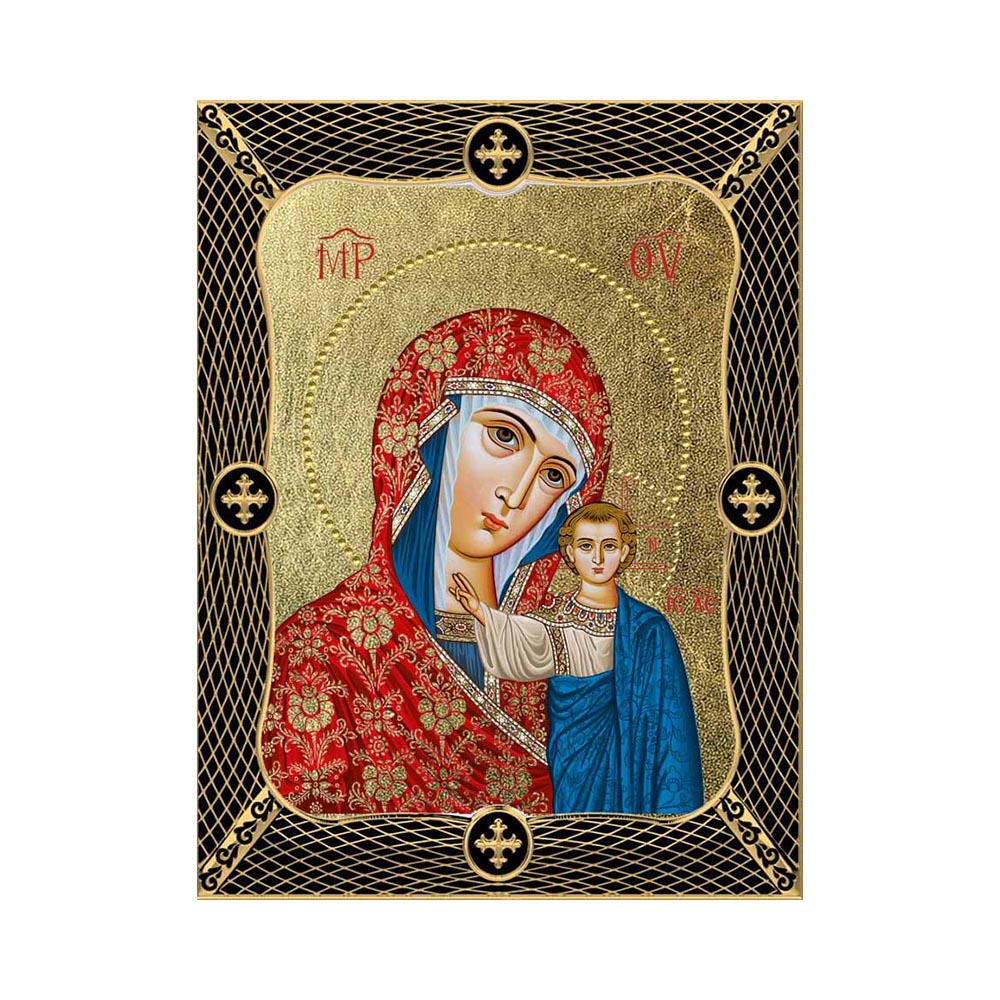 Virgin Mary Of Kazan with Grid Frame