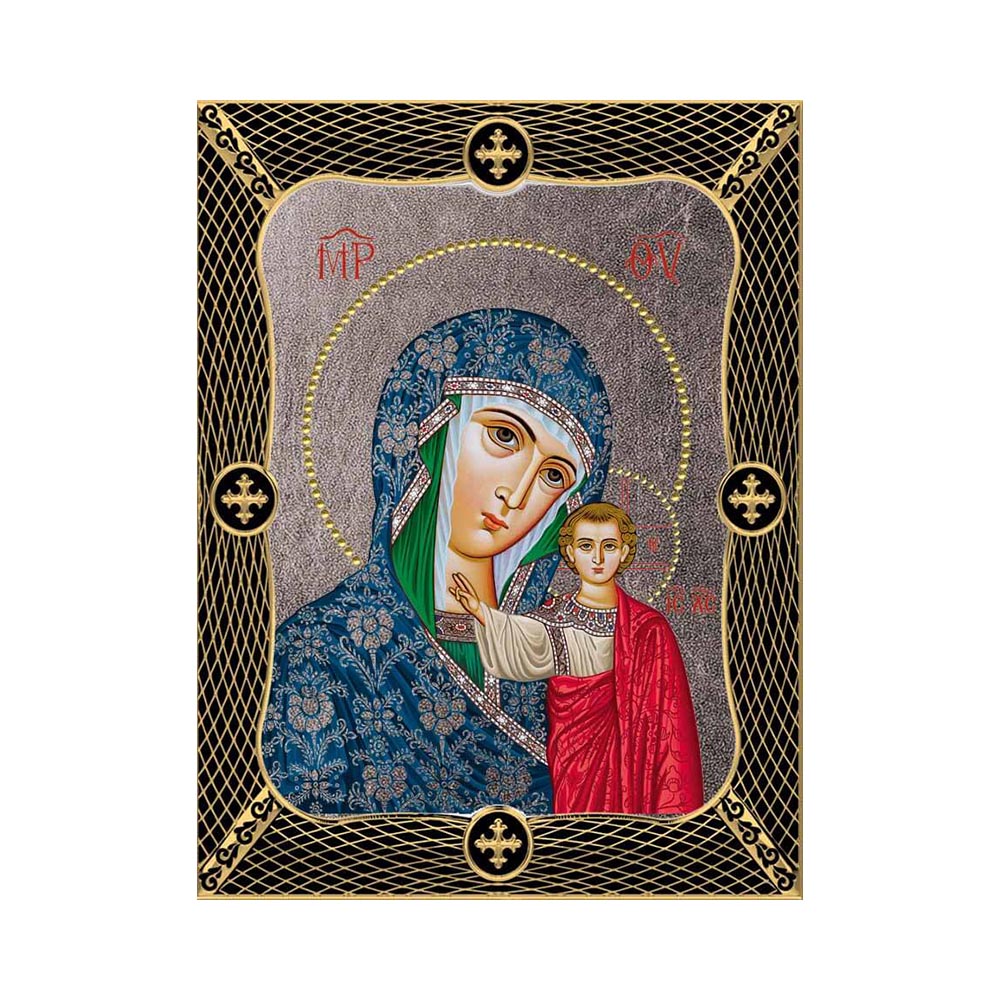 Virgin Mary Of Kazan with Grid Frame