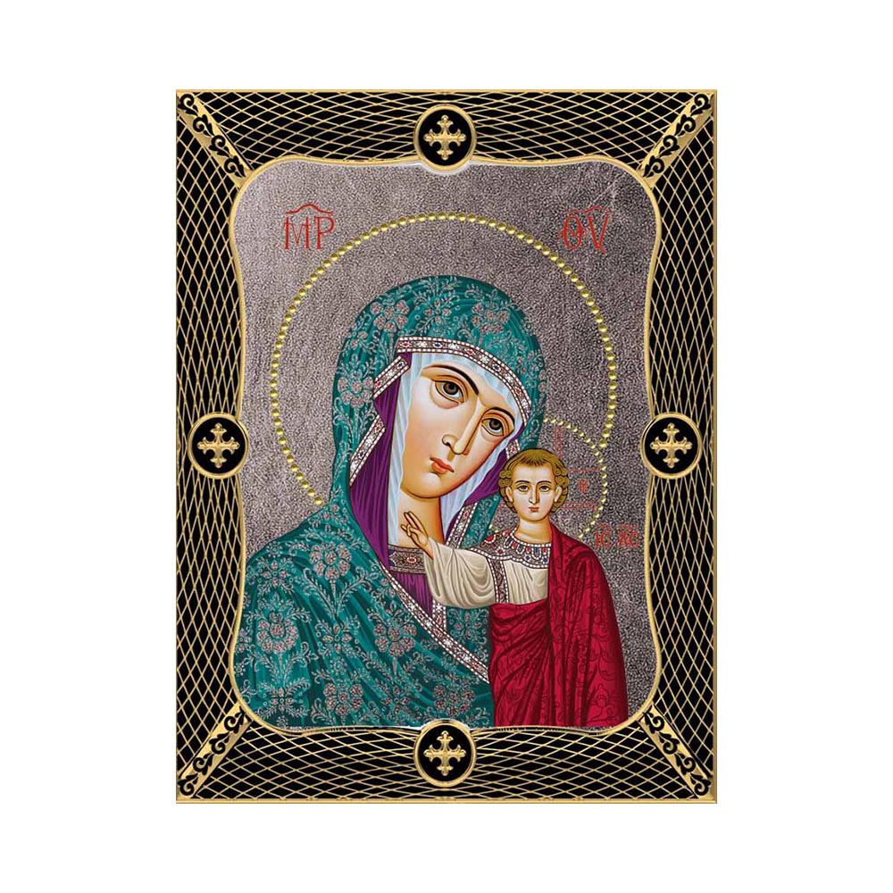 Virgin Mary Of Kazan with Grid Frame