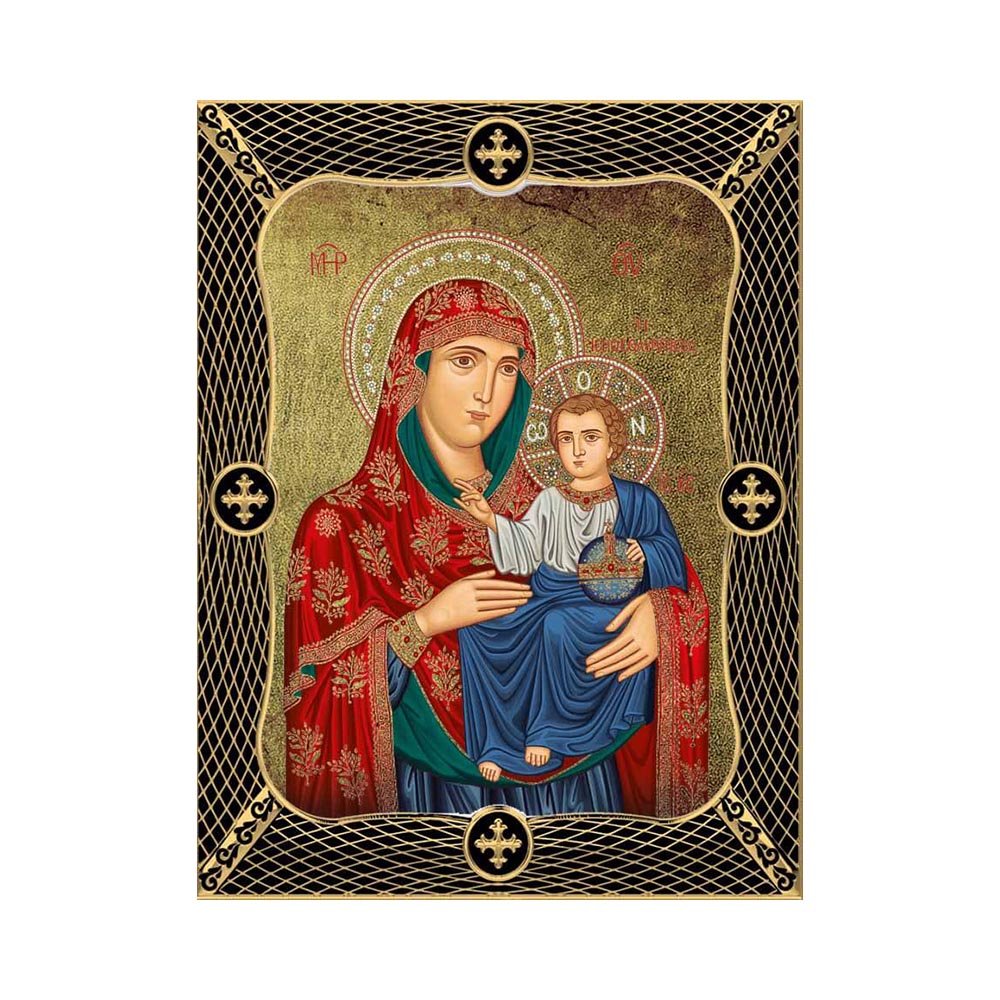 Virgin Mary Of Jerusalem with Grid Frame