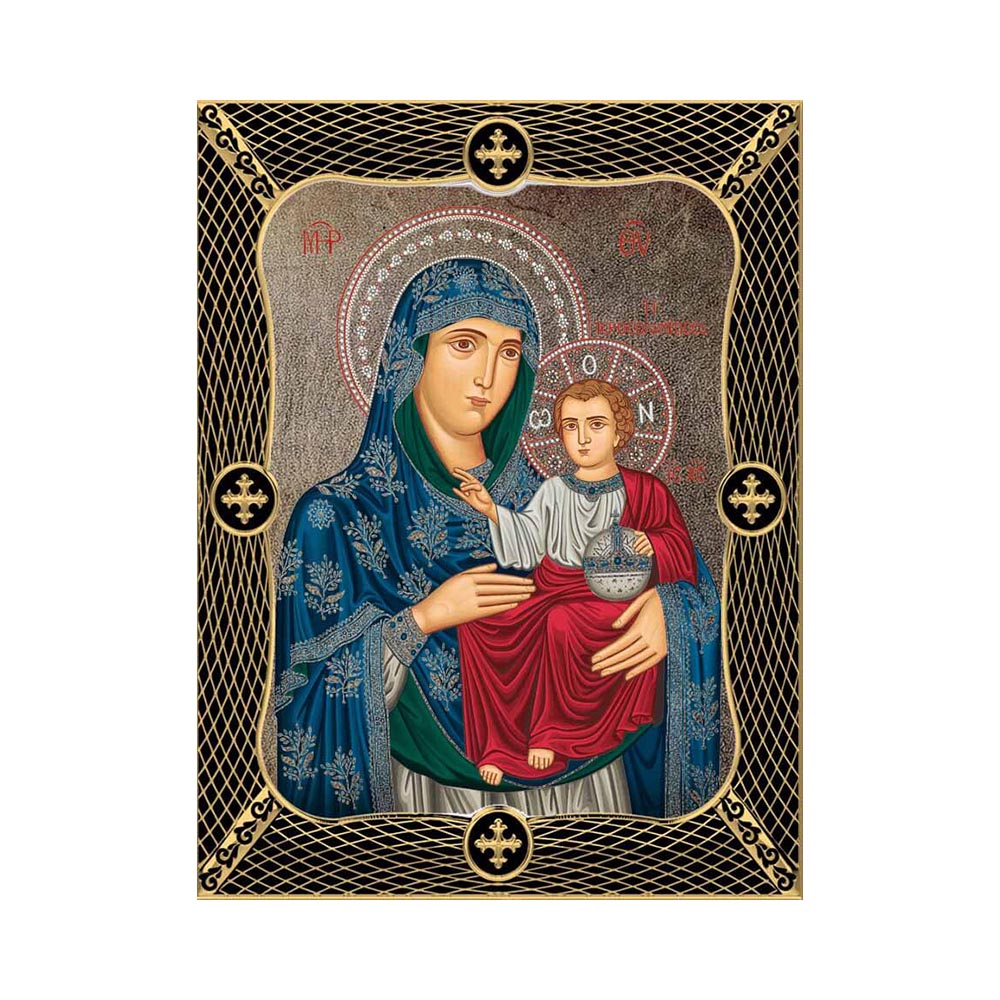 Virgin Mary Of Jerusalem with Grid Frame