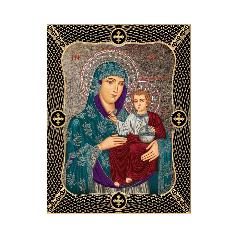 Virgin Mary Of Jerusalem with Grid Frame