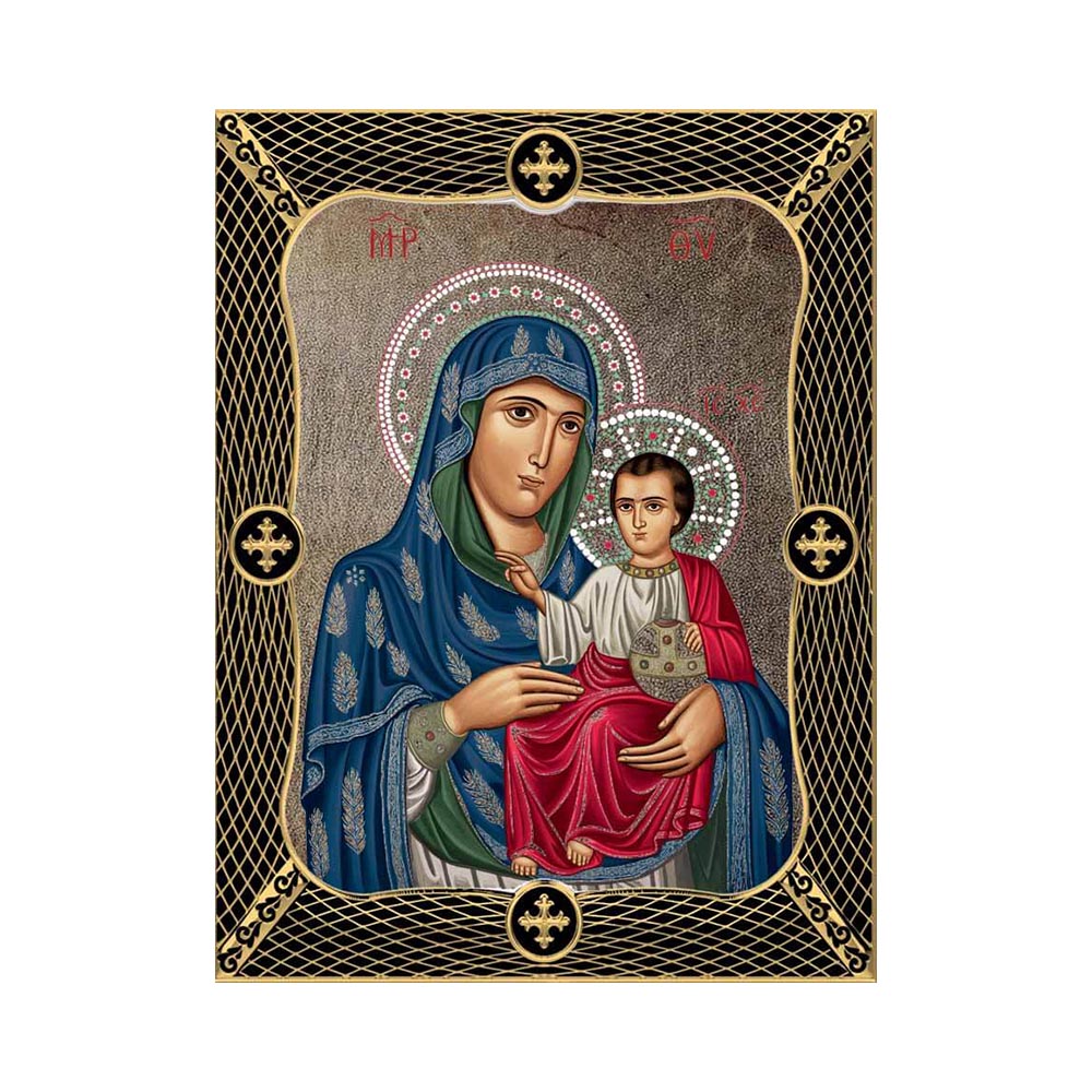 Virgin Mary Of Jerusalem with Grid Frame