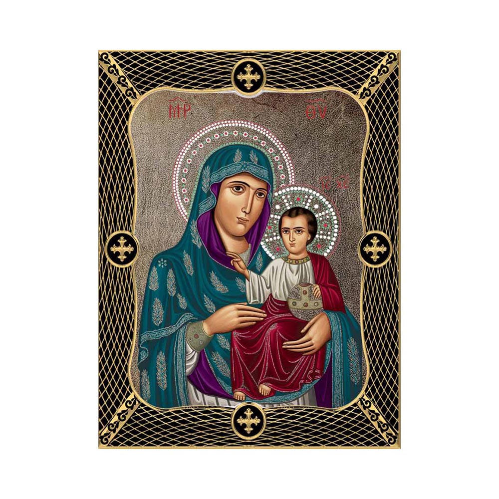 Virgin Mary Of Jerusalem with Grid Frame