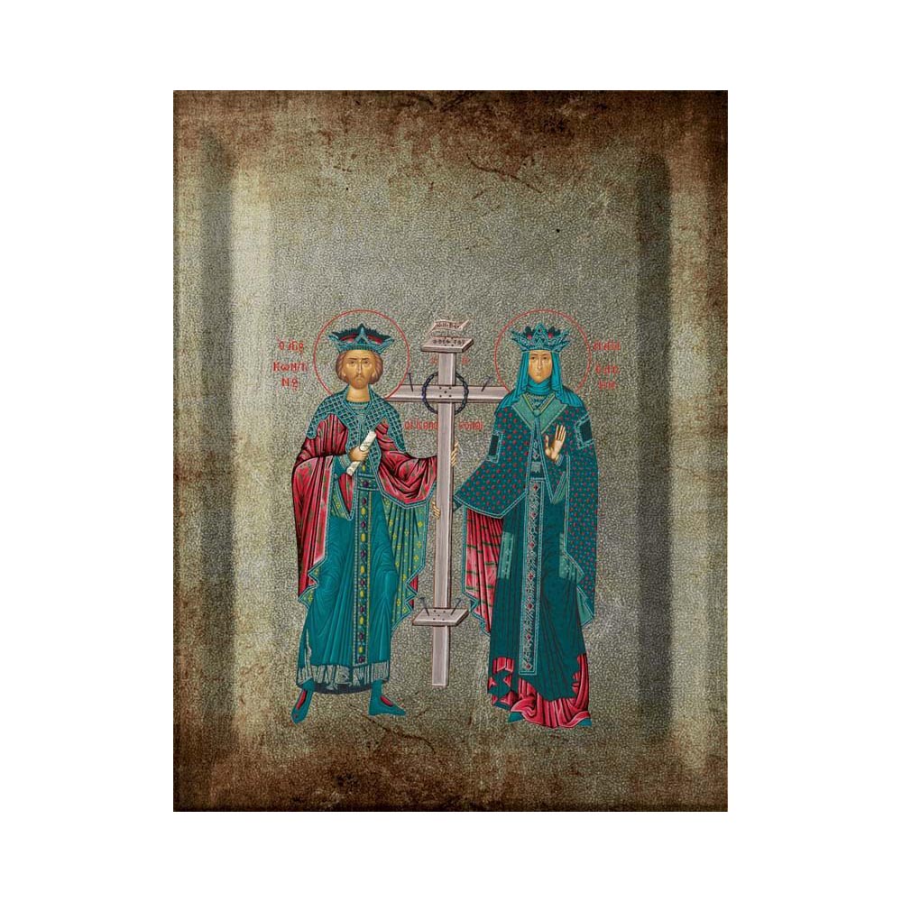 Αγιος Κωνσταντίνος και Αγία Ελένη σε Ένσκαπτο Ξύλο