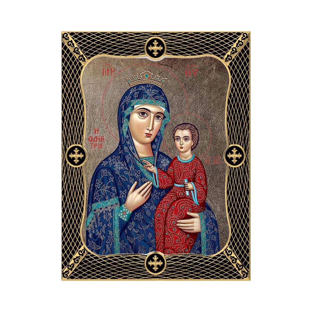 Virgin Mary Hodegetria with Grid Frame