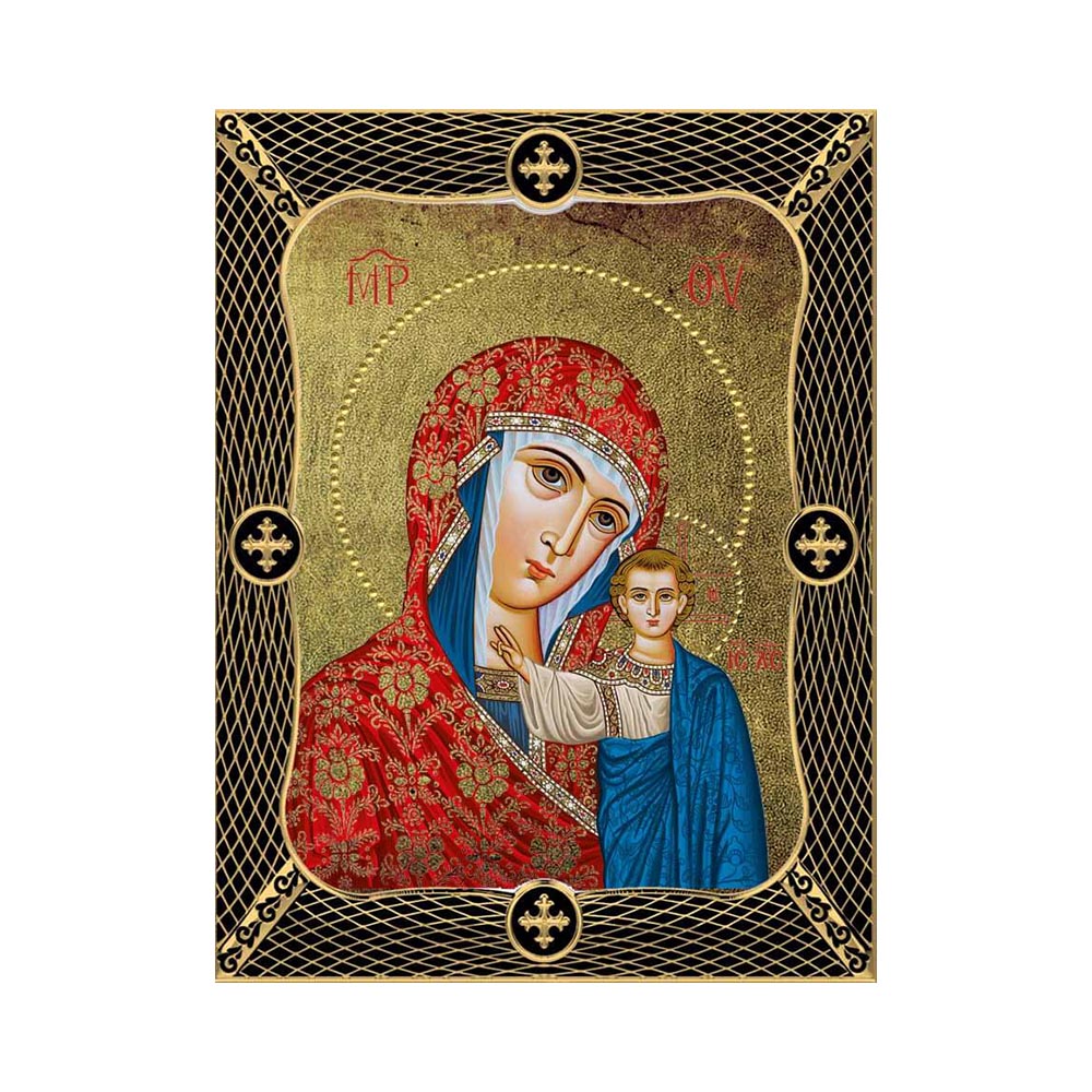 Virgin Mary Of Kazan with Grid Frame