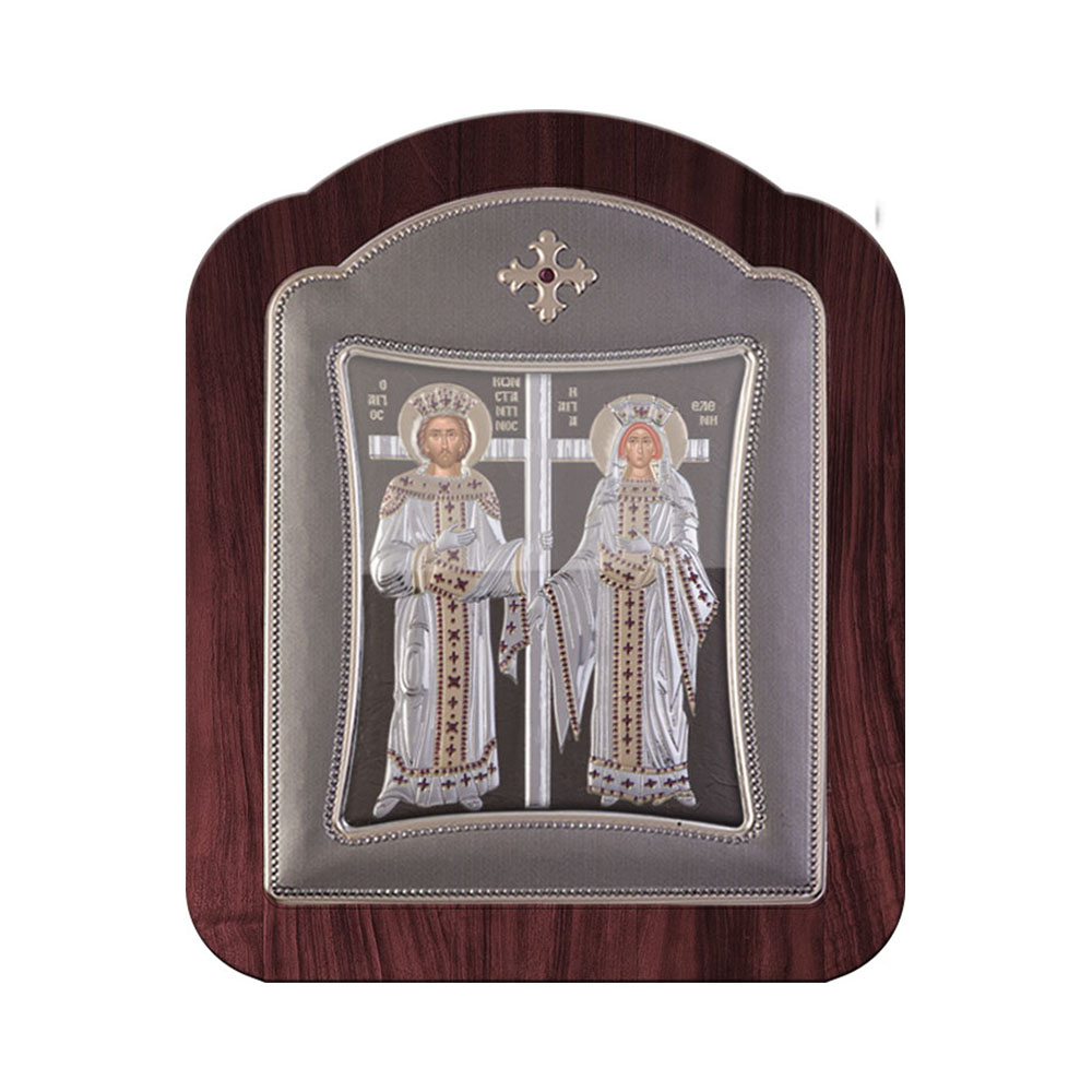 Saint Constantinos and Helen with Modern Frame and Glass