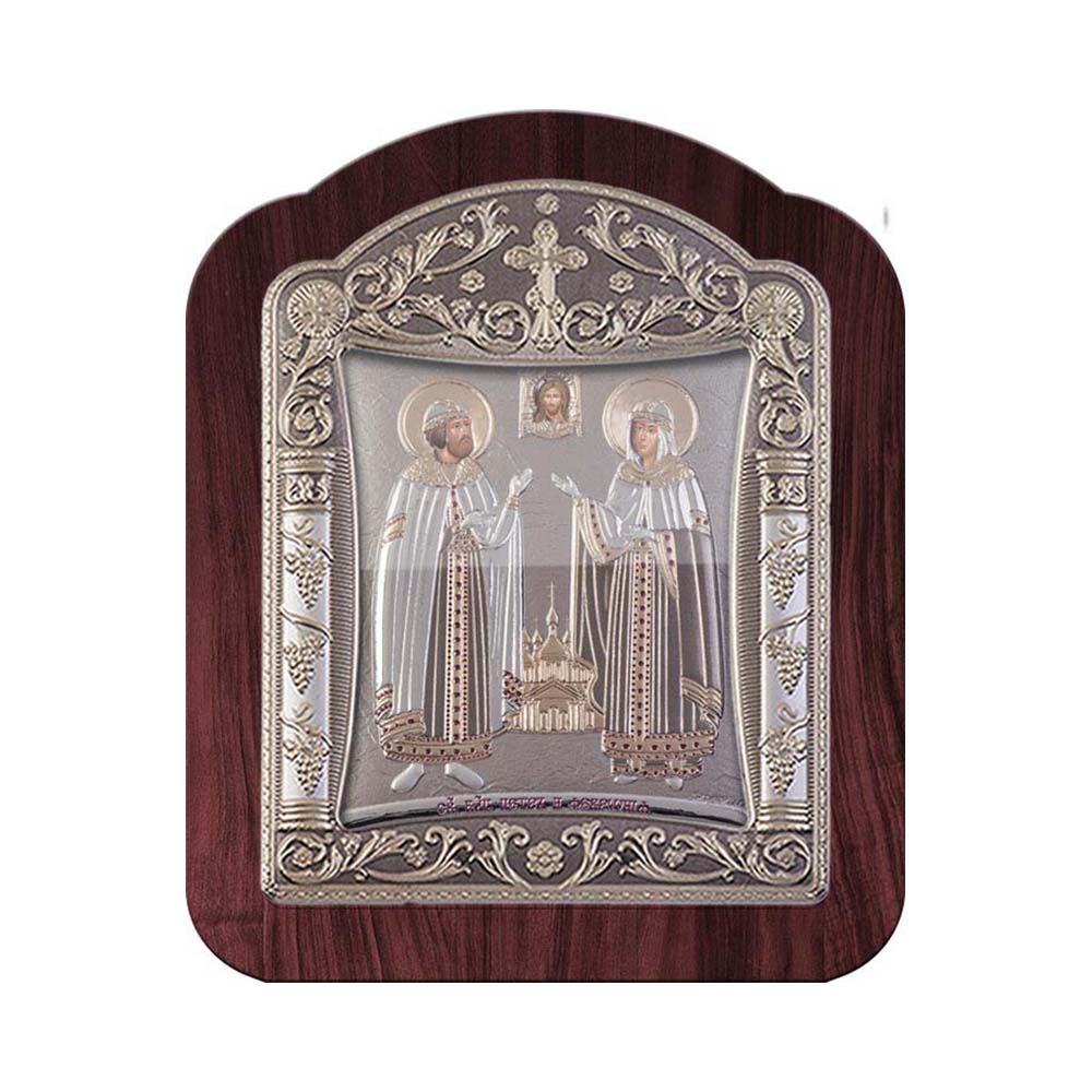 Αγιος Πέτρος και Αγία Ευδοκία με Κλασικό Κανονικό Στεφάνι και Τζάμι
