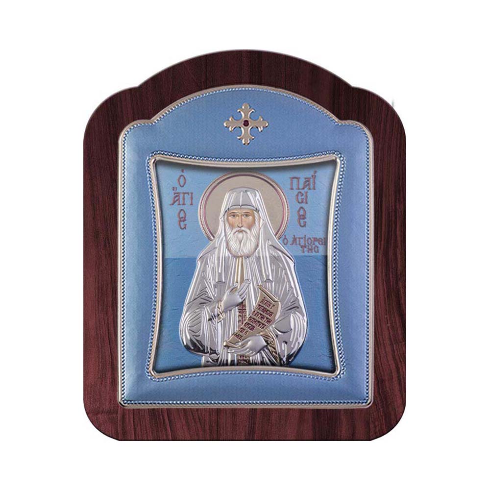 Saint Paisios with Modern Frame and Glass