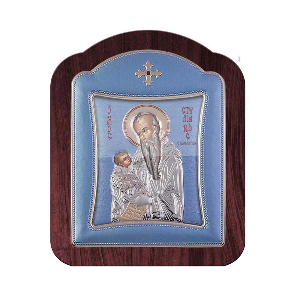 Saint Stylianos with Modern Frame and Glass