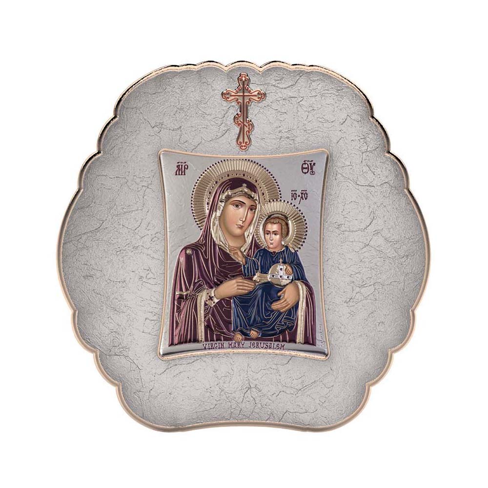Virgin Mary Of Jerusalem with Modern Round Frame