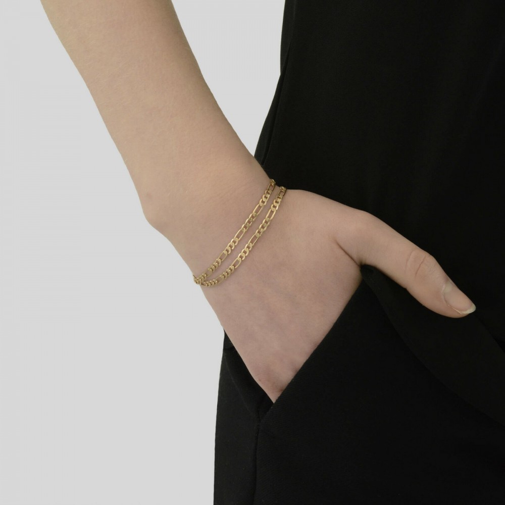 Audrey Multi Figaro Bracelet Gold Plating