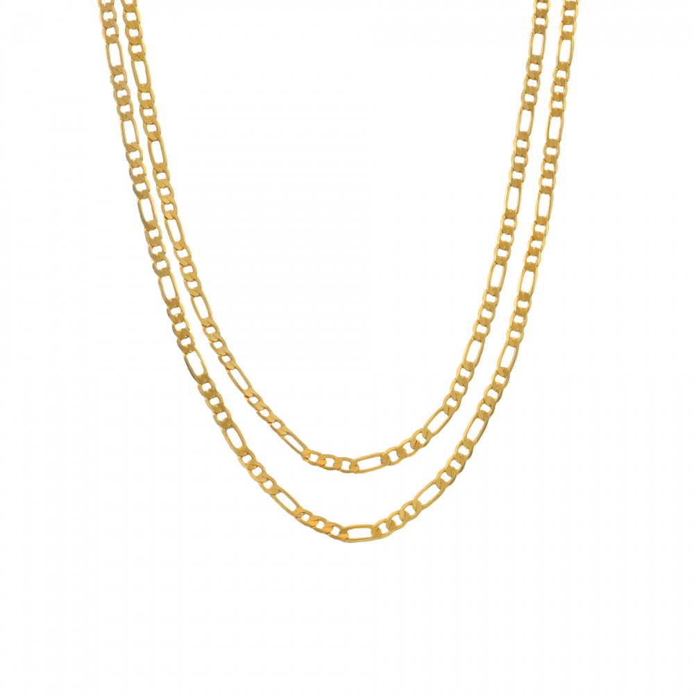 Audrey Multi Figaro Necklace Gold Plating