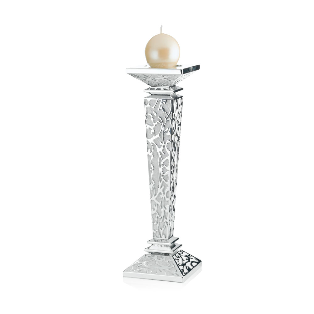 Candlestick with embossed embossed base