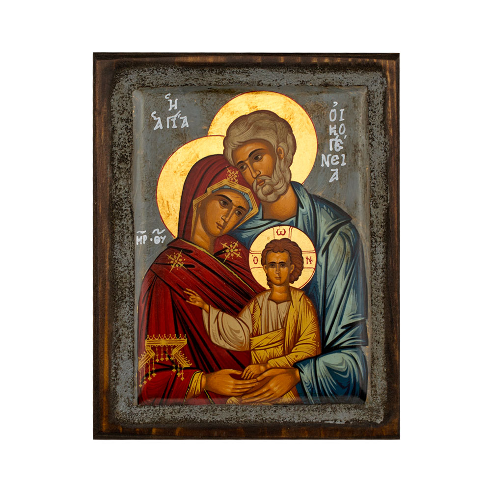 Holy Family in Vintage style with Aging