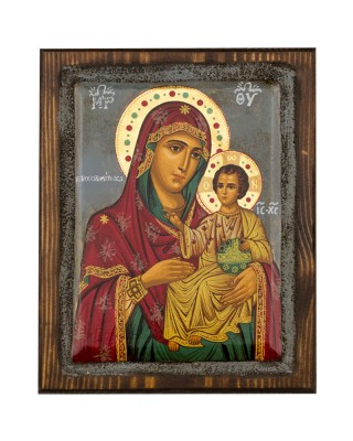 Virgin Mary Of Jerusalem in Vintage style with Aging