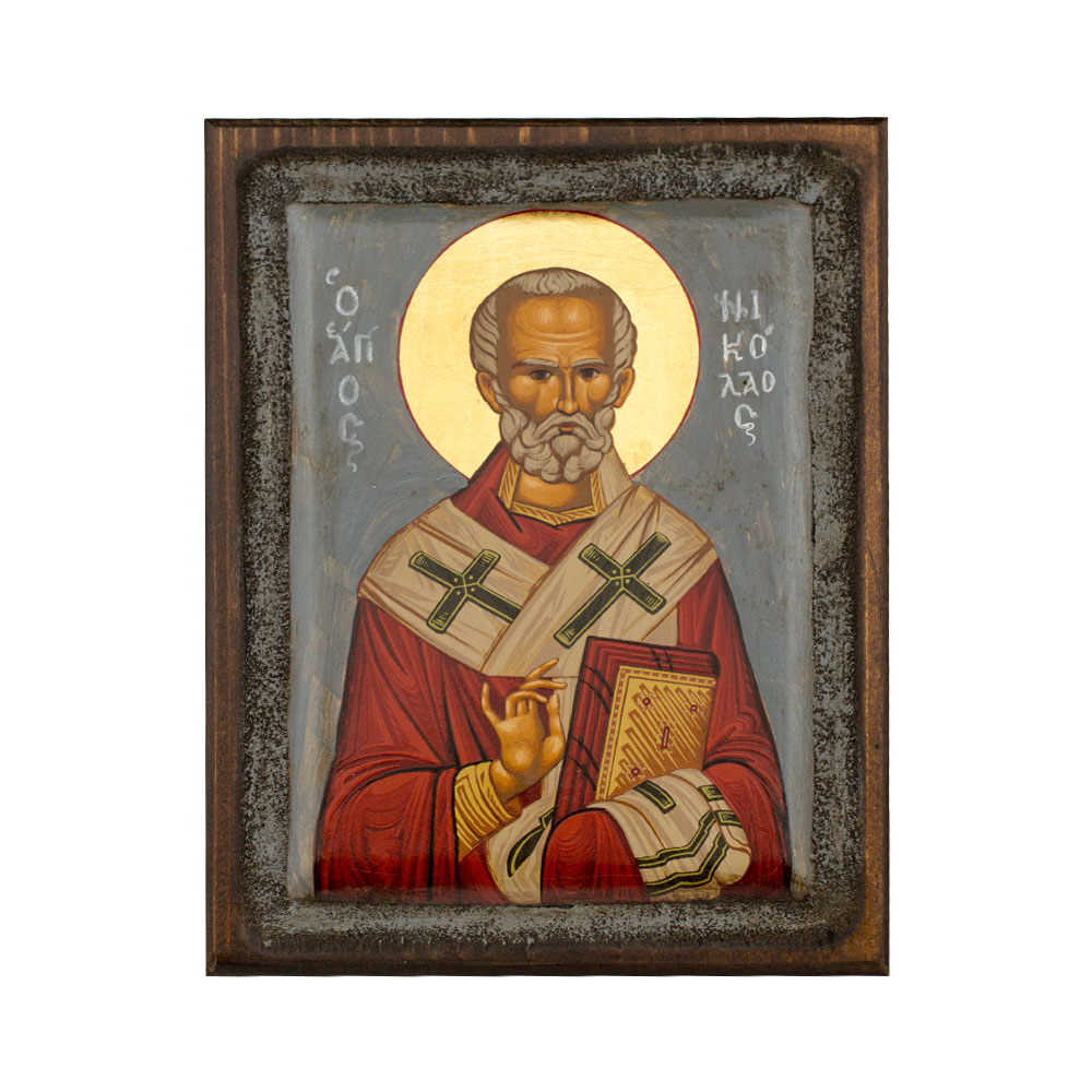 Saint Nicholas in Vintage style with Aging