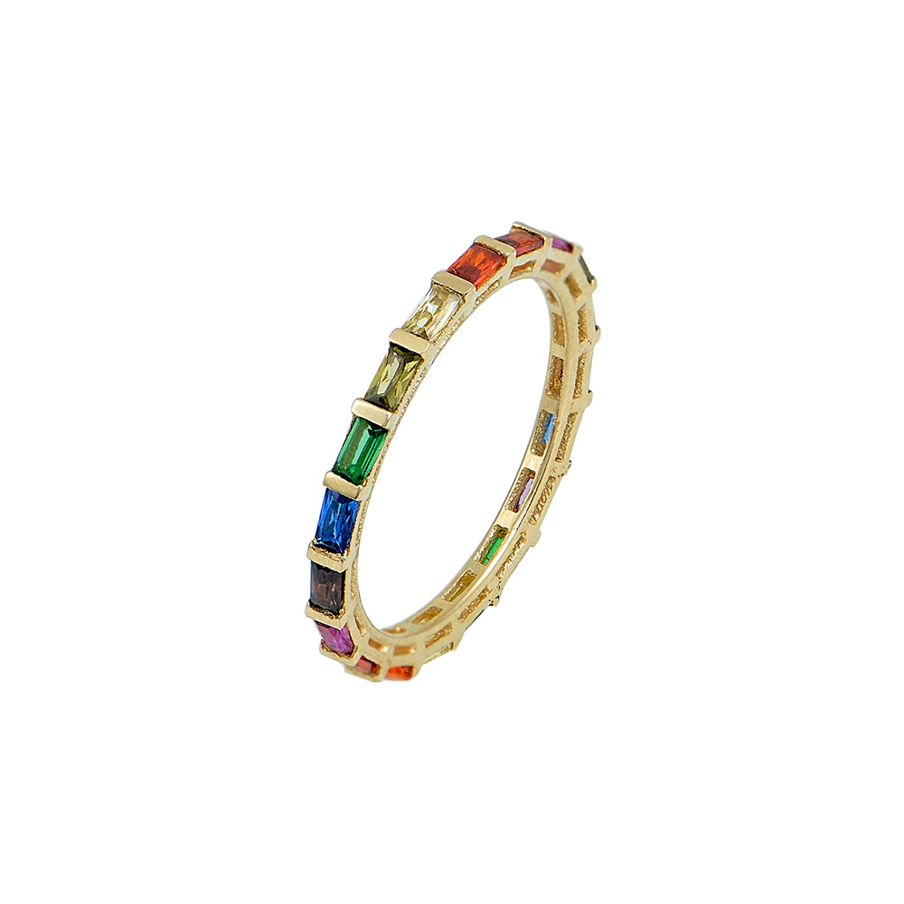 Multi-Colour Band Ring in 9K Gold