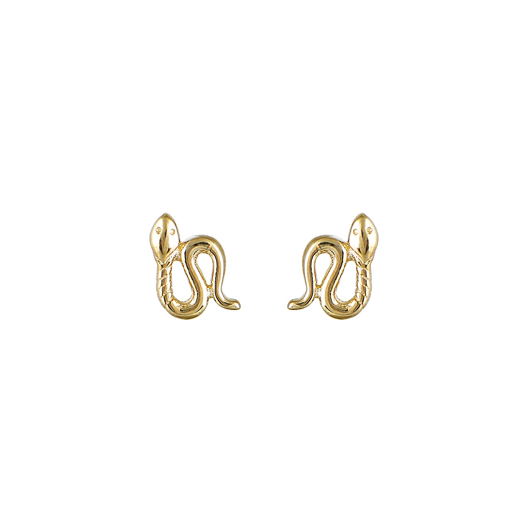 Stud Snake Earrings in Gold 9K