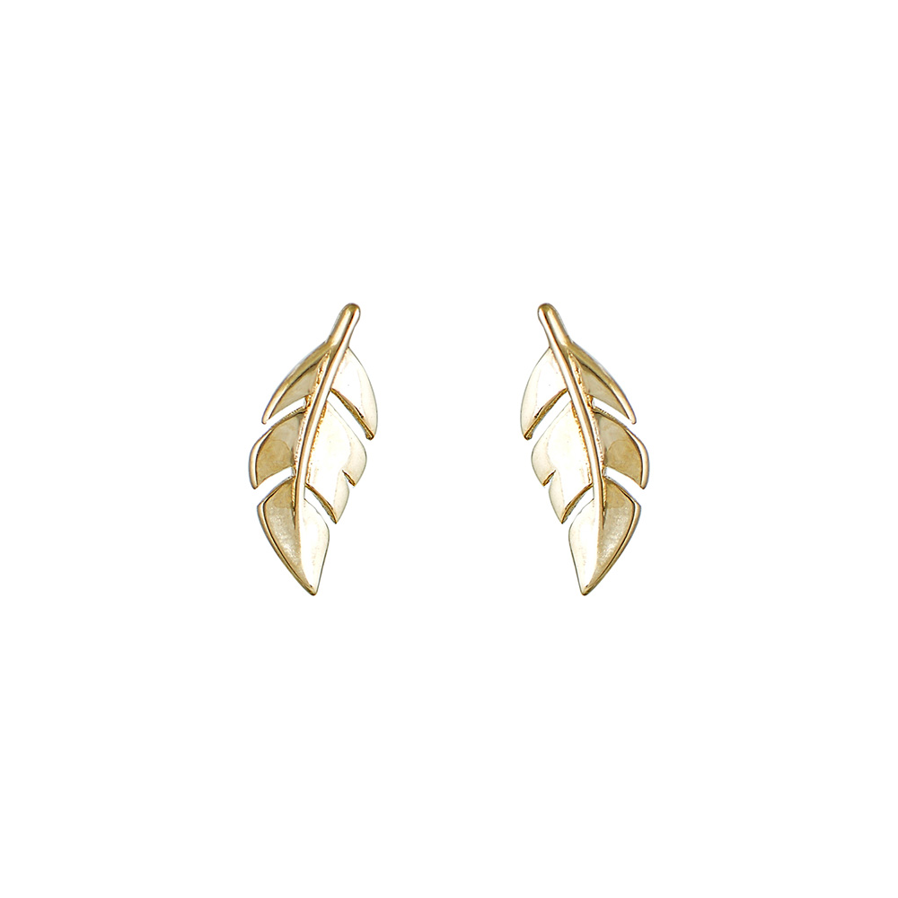 Stud Leaf Earrings in Gold 9K