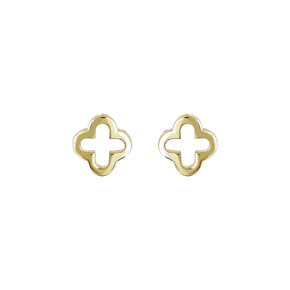 Stud Cross Earrings in Gold 9K