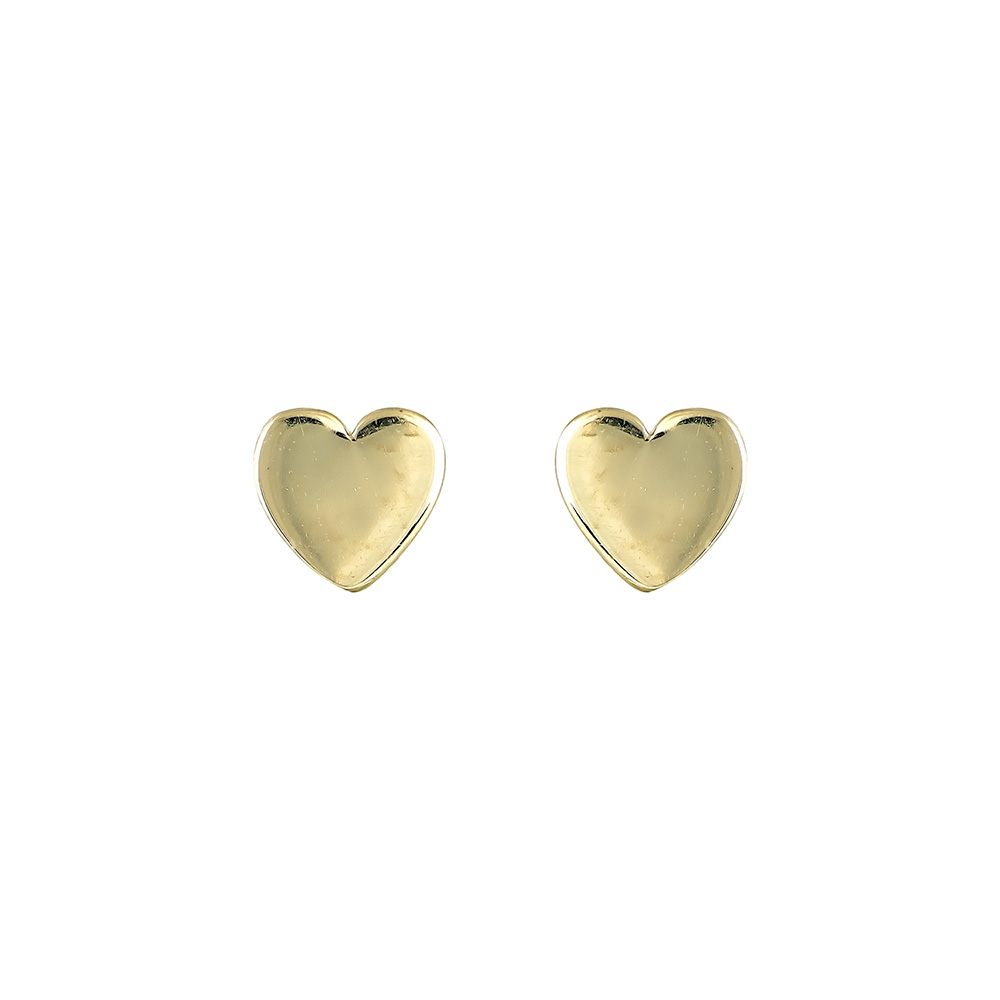 Stud Heart Earrings in Gold 9K