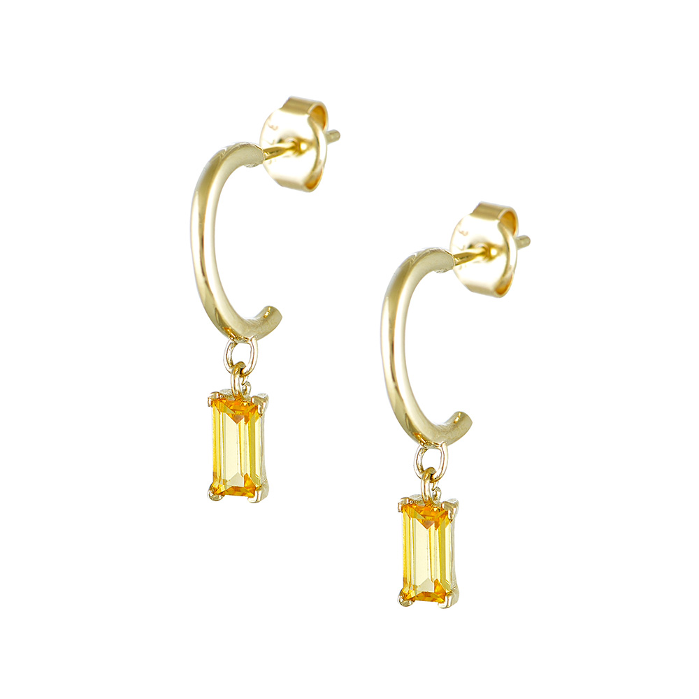 C- hoop Earrings in Gold 9K