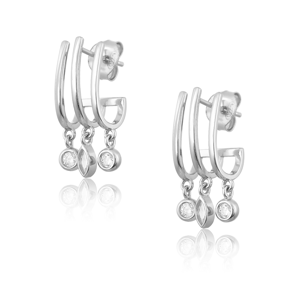 C-Hoop Earrings in Silver 925
