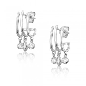 C-Hoop Earrings in Silver 925