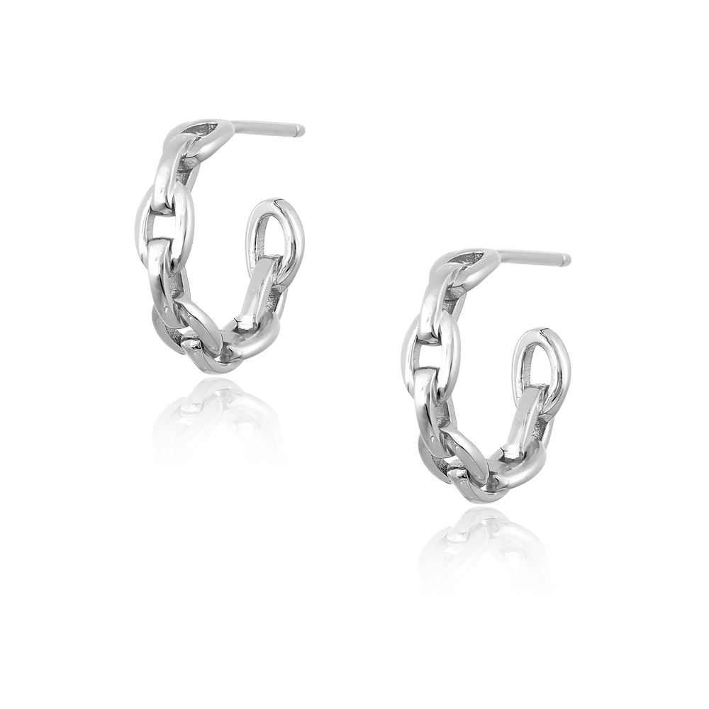 C-Hoop Earrings in Silver 925