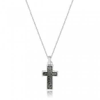 Men's Cross Necklace in Stainless Steel